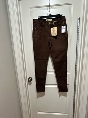 Democracy 'Ab' Tech womens size 8 NWT Mold & Hold Jegging - Brown/black